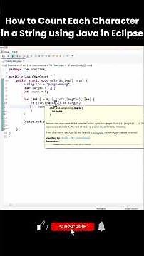 How to Count Each Character in a String using Java in Eclipse | Java Beginner Tutorial