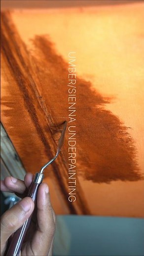 UMBER/SIENNA UNDERPAINTING #oilpainting #landscapepainting #painting #underpainting