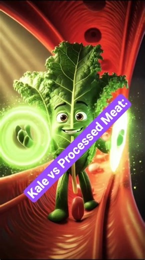 Kale 🥬 V's process meat.The Truth About Kale and Processed Meat 🍖#shorts #ai #shortsfeed #animation