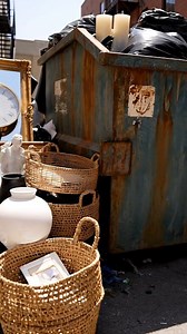 Dumpster diving king 👑 4 storage baskets, 3 clear bins, clothing hangers, coat hooks, shoe rack, small mirror, ironing board, steam iron, handheld vacuum, drawer organizers, wall clock, folded curtains, and two new pillows #dumpsterdiving #trashfinds #trash2treasure #curbsidefinds #thriftfinds #rescueandreuse #zerowaste #reuse #upcycling #declutterfinds #ai | Dumpster Diving USA