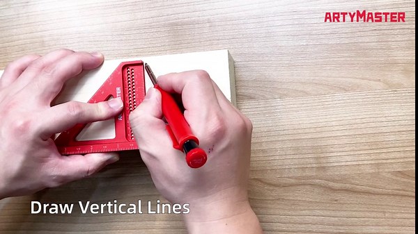 8 inch 3D Multi-Angle Measuring Square Ruler, WT103A High Precision Hole Scribing Woodworking Tools, 0-90° Aluminum Alloy Carpenter Square Wood Working Tools, Carpenter Pencils 6 Refills.