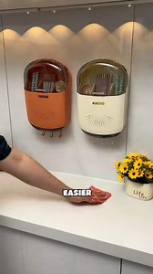 This wall-mounted holder is genius. #KitchenEssentials #kitchenhacks #kitchenorganization #kitchenstorage #wallmount | Taylor Recipes