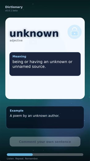 Unknown Meaning: being or having an unknown or unnamed... #shorts