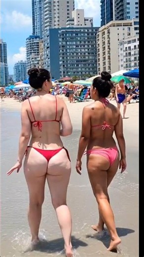 Beautiful Beach Walk in a Pink Bikini 🌴☀️ | Tropical Summer Vibes #Shorts #Travel #Paradise #Sea