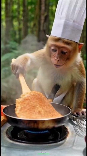 Monkey's Hidden Kitchen Tips #monkey #shortvideo #cute #cooking