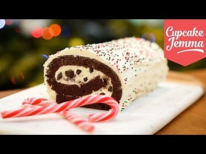 Mint Choc Chip Christmas Yule Log | Cupcake Jemma