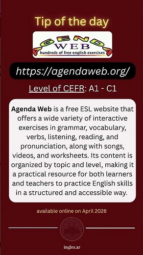 Ingles.ar | #tipoftheday: Agendaweb