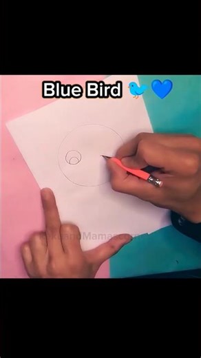 How to draw a blue bird🐦#artDraw With Me#shorts#ashortaday #bluejay #youtubeshorts#drawing #fyp#kpop