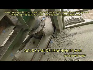 How does the gold cyanide leaching process work in a plant, and what chemicals are involved?