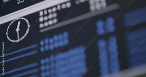 Close-up of a computer screen displaying CPU monitoring statistics and system analytics Stock Video