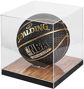 Jackcube Design - Basketball Display Case - Clear Storage for Balls, Acrylic Box for Memorabilia, Autograph Ball Standing Display MK342SS