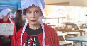 Alyssa Milano protests in handmaid outfit; James Woods kicks off most delicious meme fest