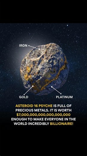 A trillion-dollar asteroid exists in space… 😳💰 #shortsvideo