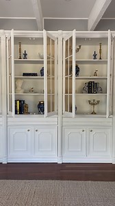 Imen kannouj on Instagram: "I found this extra-large Italian-made display unit on FB Marketplace for a bargain and was so excited to upcycle it 🥰 The intricate details of the furniture piece really added character to our living room, and we saved a fortune compared to buying a brand-new large-scale piece 🤍 Here’s how I painted this MDF piece without sanding and achieved a smooth, durable finish (the paint sprayer saved us so much time too 🤍). COMMENT “LINK” for direct lin