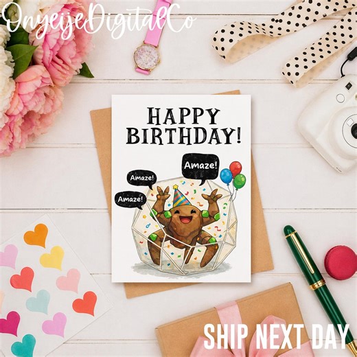 Rocky the Alien Birthday Card, Project Hail Mary Fan Art, Sci Fi Fandom - Etsy