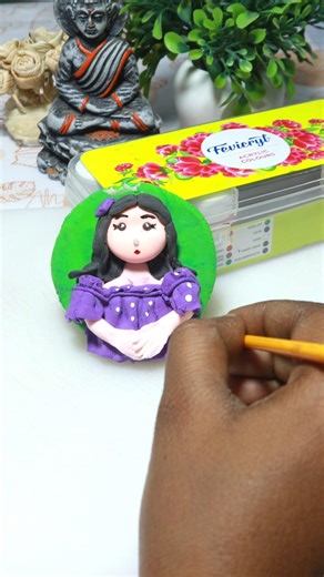 easy clay art cute doll making#youtube#viral#viralvideo#shorts#shortvideo#short#shortsfeed#clay#diy