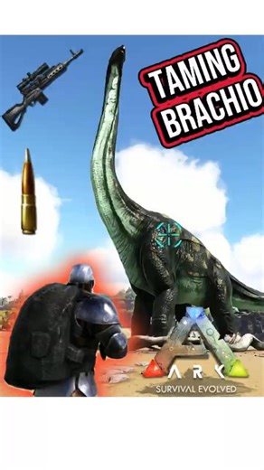 Taming Brachiosaurus ASE #arksurvivalevolved #arksurvivalascended #gaming #fyp #gameplay