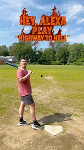 Hey Alexa, play “highway to hell”. #trickshot #baseball | Paulieepaull