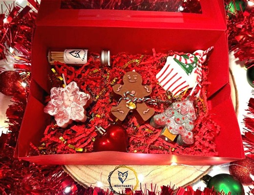 Christmas Candle Set of 3 Gift Boxes | Handmade 100% Soy Wax Candles | Handmade Christmas Gift Set | Candle Decoration for Home - Etsy