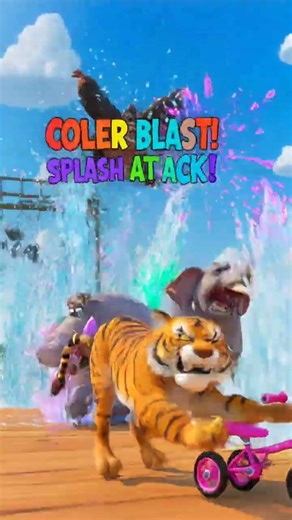 Chaotic Animal Obstacle Course Madness! 🦁🐘 Cartoon Race with Tiger, Hippo, Gorilla, Cow & Elephant