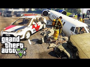 GTA V Police - URGENT PLANE CRASHES IN THE CITY