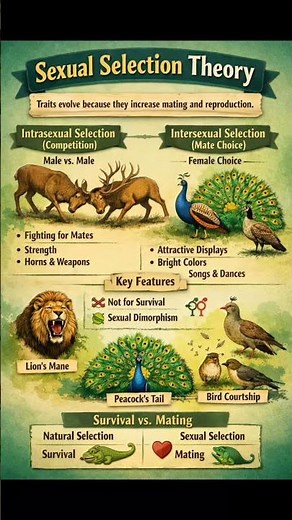 Sexual selection theory 🔥#biology #neet #htet #dsssb #kvs #csirnet