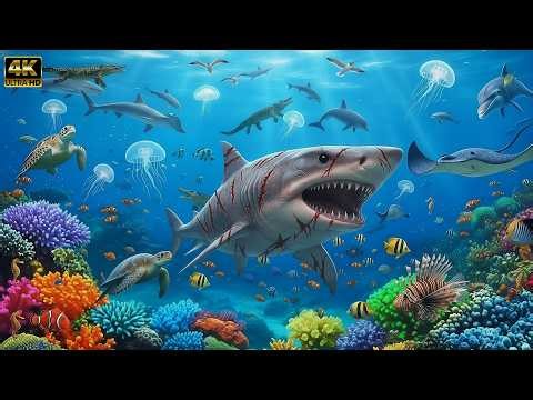 Ocean Wildlife 4K 🌊| Nature Animals Under The Ocean | Relaxing Music & Marine Serenity #usa#music
