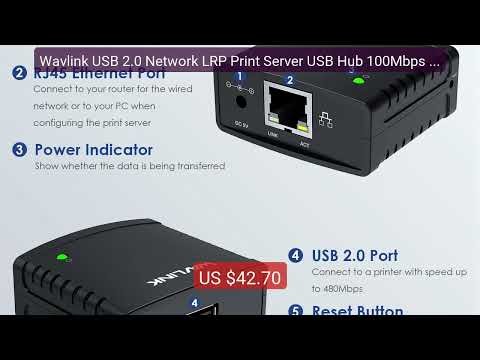 Wavlink USB 2.0 Network LRP Print Server USB Hub 100Mbps Share... — Best Buy 2026 | Great Quality!