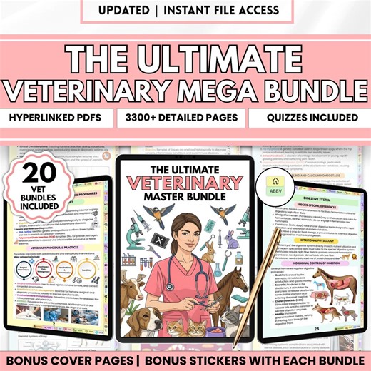 Veterinary Study Notes | Vet Student PDF | Ultimate Veterinary Mega Bundle | 3300  Pages | 20 Items | Instant Download - Etsy UK
