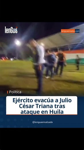 En un helicóptero del Ejército Nacional fue evacuado el representante a la Cámara por Cambio Radical, Julio César Triana, desde el municipio de Paicol, Huila, hacia la ciudad de Neiva. El congresista viaja acompañado por el comandante de la Novena Brigada, luego de denunciar que su vehículo fue impactado por disparos mientras se desplazaba con su equipo de trabajo desde La Plata hacia Paicol. Triana confirmó que todos resultaron ilesos. | Lengua en Salsa