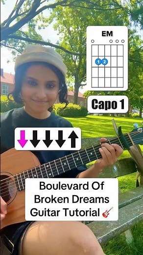 EASY Boulevard Of Broken Dreams - Green Day Guitar Tutorial 🎸 #shorts