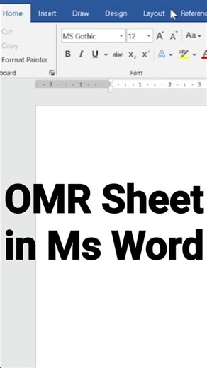OMR Sheet in MS Word #word