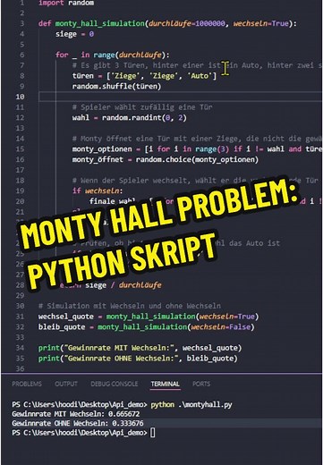 Monty Hall Problem: Statistische Analyse mit Python