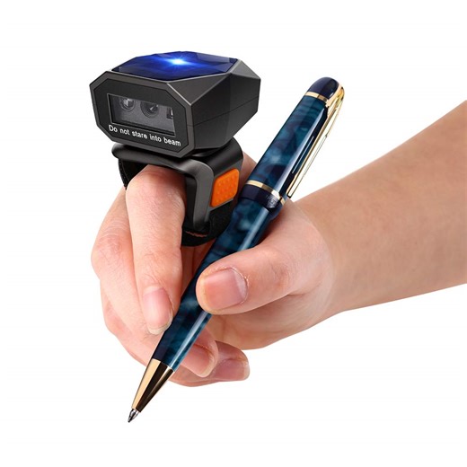 Eyoyo 1D 2D Finger Ring Barcode Scanner,Mini Wearable Wireless & Bluetooth Image QR Bar Code Reader, Compatible with iPad, Phone,PC