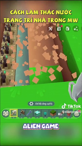 Hướng dẫn làm thác nước trang trí trong Mini World