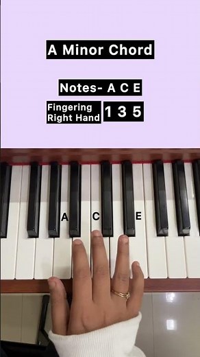 A Minor chord piano tutorial #aminor #chords
