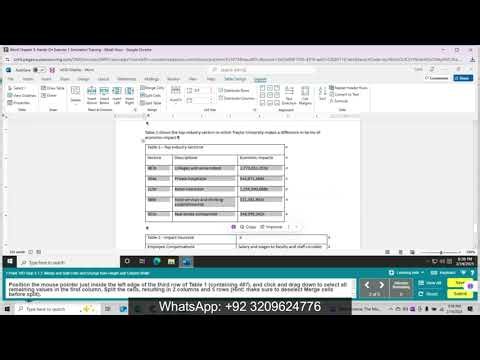 Word Chapter 3: Hands-On Exercise 1 Simulation Training | Simulation Exam | Simulation Training