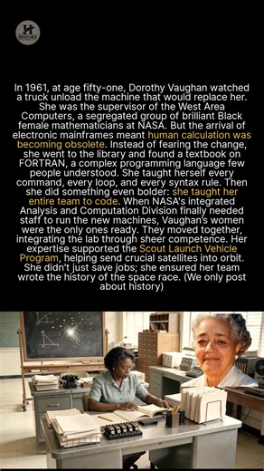 She learned the future to save her team. #HiddenFigures #WomenInSTEM #NASAHistory Dorothy Vaughan’s foresight went beyond just learning a language; she recognized that the IBM 7090 solid-state computers were the future of aerospace. While others ignored the new machines, she became proficient enough to troubleshoot them when the engineers could not. Her work directly contributed to the Scout Launch Vehicle Program, a solid-propellant rocket system that launched small satellites for decades. She 