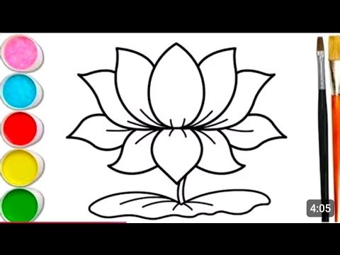National Flower Drawing for Kids 🇮🇳 Easy Lotus Drawing Tutorial