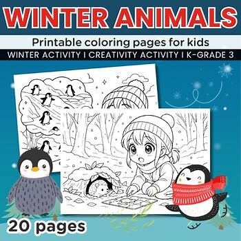 Winter Animals Coloring Pages, Nature Exploration Adventure, Winter Creativity