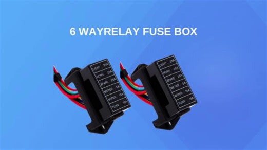 6 Way Fuse Block 2-Input 6-Output Fuse Box With Wire With Standard Blade Fuses 5A 10A 15A 20A for Car Bus RV Truck Marine Boat