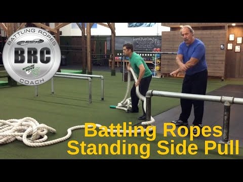Battling Ropes Standing Side Pull Exercise