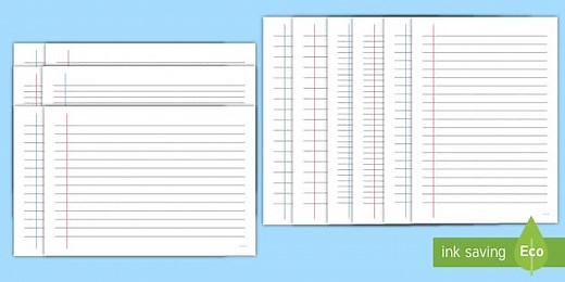 Lined Paper with Margin Pack