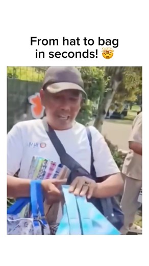 Street Vendor’s 3-in-1 Hat-Bag-Pouch Invention