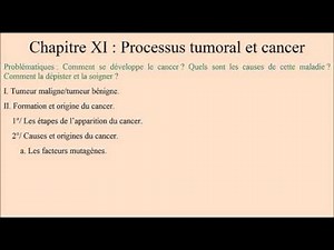 Chapitre X : Processus tumoral et cancer.