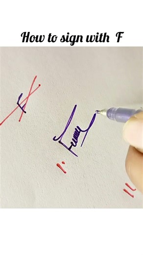 How to sign with 🖊️ F 💖 letter 💕🩷