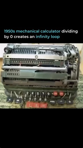 Code Intellectus on Instagram: "1950s mechanical calculators had no error handling. Divide by zero, and the machine enters an infinity loop - gears trying to solve the mathematically impossible. Forever. Engineers called these malfunctions “Sahars.” A mechanical loop revealing what happens when hardware meets mathematical paradox. ➕ Comment ‘BONUS’ to stay one step ahead and get Your 5 min AI Cheat Sheet for FREE! #dividebyzero #retrotech #mechanicalcalculator #techhistory #engineering #vintaget