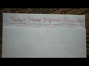 Newton's Divided Difference Interpolation.....for all students.......