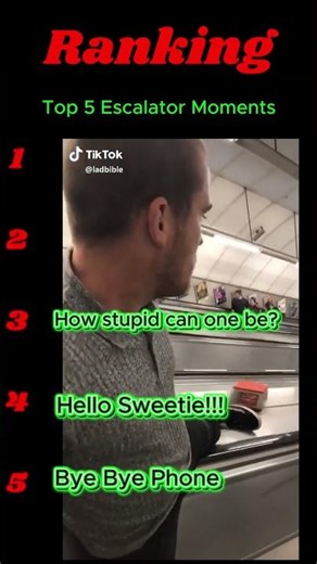 Ranking Top 5 Escalator Moments 😂 #shorts #funny