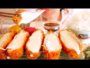 【ASMR】Cheese tonkatsu【English subtitles】Eating Sounds/mukbang